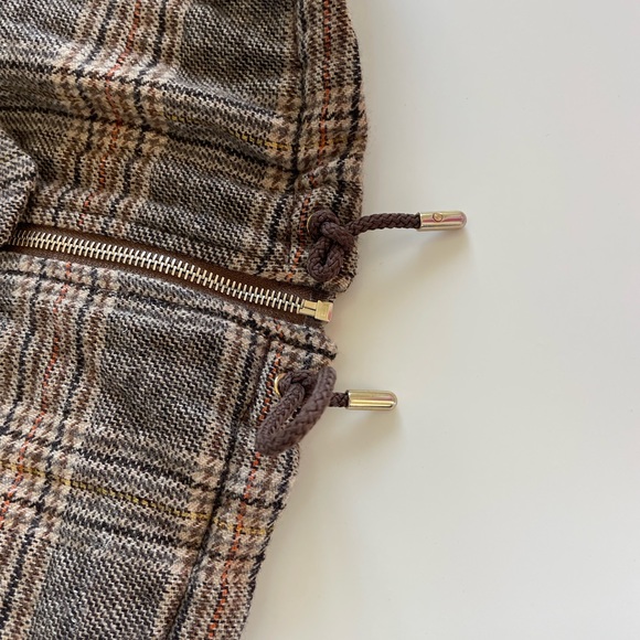 ba&sh Cox Marron Lady Coat Hooded Size 2 Us 8 Plaid Belted Wool blend - Picture 10 of 13